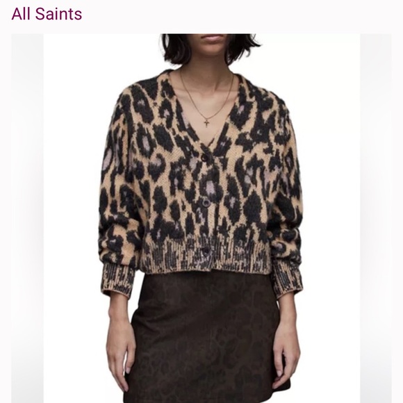 All Saints Tops - All Saints  wick Anita Textured Knit Sweater - Black and Tan